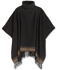 Lauren Ralph Woven Knit-Collar Ruana