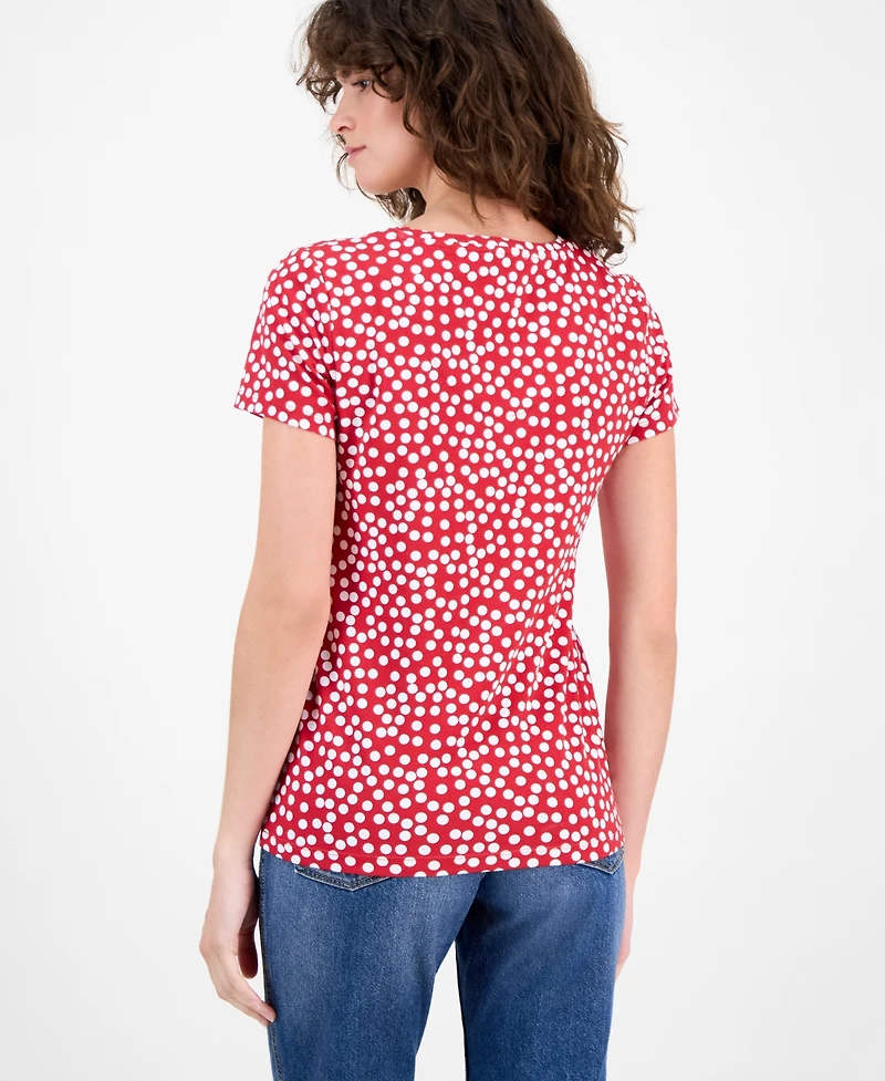 Nautica Jeans Women's Snow Dot V-Neck T-Shirt