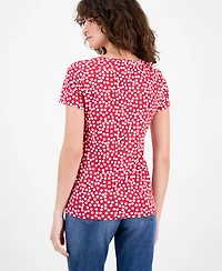 Nautica Jeans Women's Snow Dot V-Neck T-Shirt