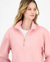Nautica Jeans Women's Sweater Fleece Quarter-Zip Jacket