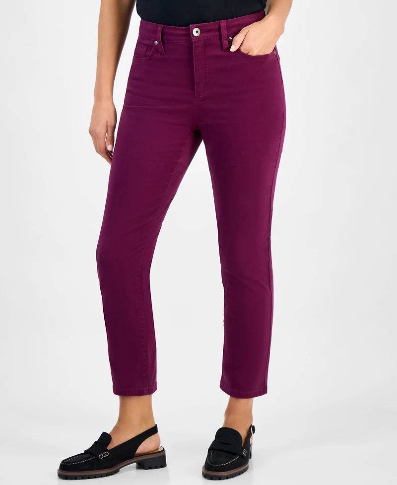 Style & Co Petite Colored Demin Straight-Leg Short Jeans, Macy's Exclusive