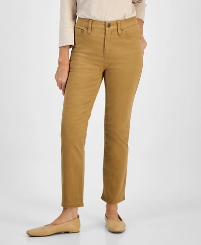Style & Co Petite High Rise Natural Straight-Leg Jeans, Created for Macy's