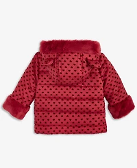 First Impressions Baby Girls Hooded Heart-Flocked Jacket, Macy's Exclusive