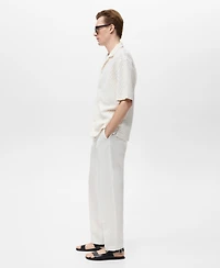 Mango Men's Openwork Detail Cotton Shirt