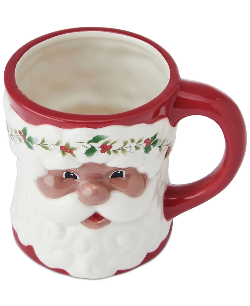 Winterberry African-American Santa Figural Mug