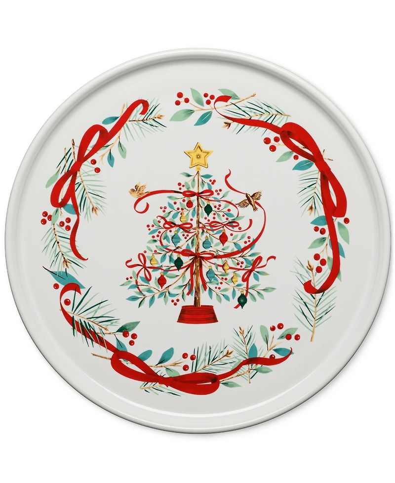 Fiesta Holly Berry Christmas Tree 12" Round Baking/Serving Platter