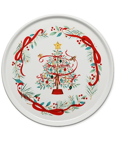 Fiesta Holly Berry Christmas Tree 12" Round Baking/Serving Platter