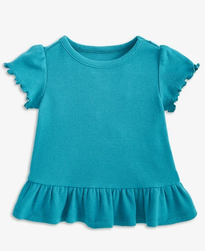 First Impressions Baby Girls Short-Sleeve Solid Rib T-Shirt, Macy's Exclusive