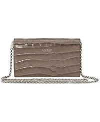 Lauren Ralph Adair Croc-Embossed Leather Small Crossbody