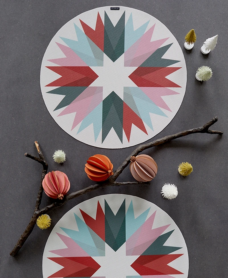 Chilewich Ribbon-Print Round 15" Placemat