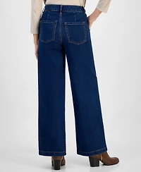 Style & Co Petite High-Rise Wide-Leg Jeans, Macy's Exclusive