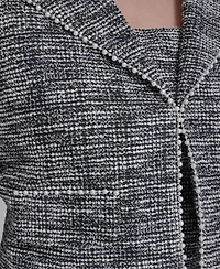 Karl Lagerfeld Paris Women's Metallic Knit Tweed Jacket Dress