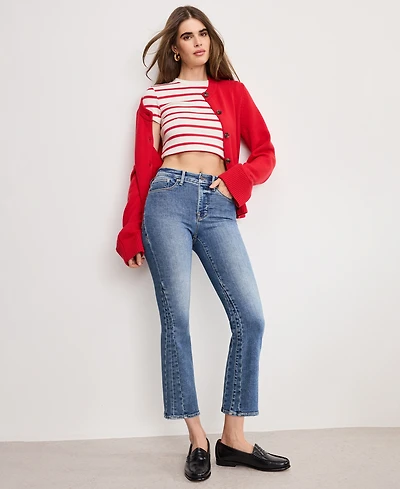 Good American Women's Crop Mini Boot Cut Jeans