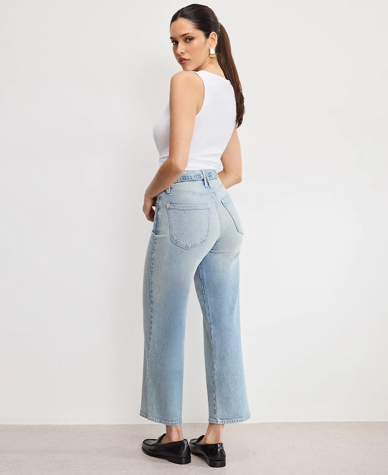 Good American Women's Palazzo Cropped Jeans