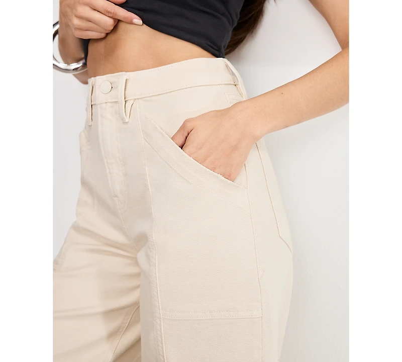 Good American Women's Canvas Cropped Barrel Pants