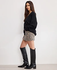 Good American Women's Leopard Pattern Mini Skirt
