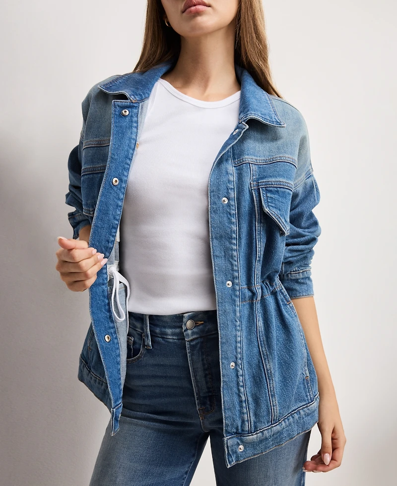 Good American Women's Barrel Sleeve Denim Jacket