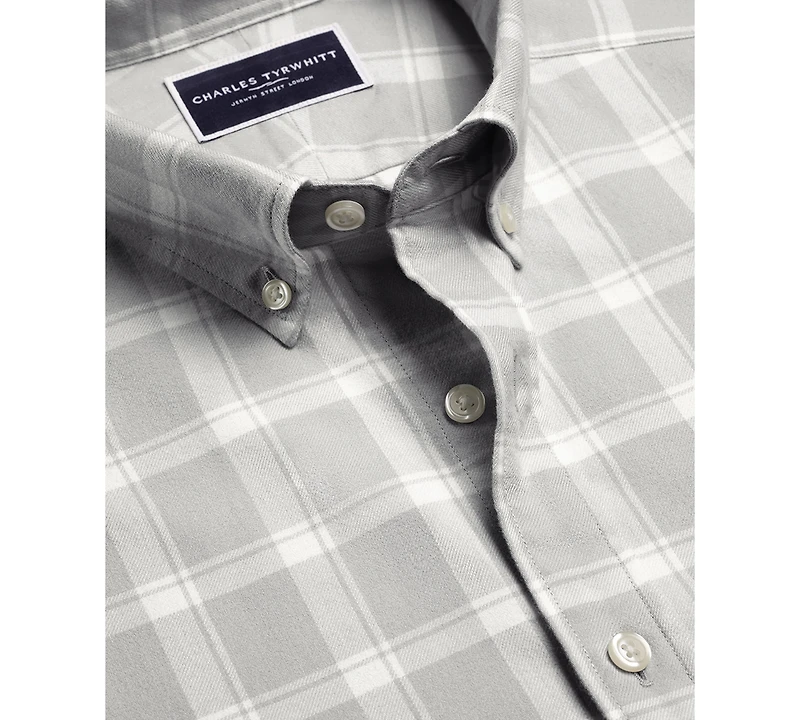 Charles Tyrwhitt Men's Plaid Long-Sleeve Shirt