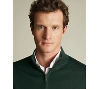 Charles Tyrwhitt Men's Long Sleeve Quarter-Zip Merino Wool Sweater