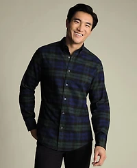 Charles Tyrwhitt Men's Plaid Long-Sleeve Shirt