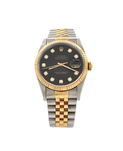 Pre-Owned Rolex Oyster Perpetual Datejust Automatic Watch in Stainless Steel and Gold with Diamond Markers 36mm