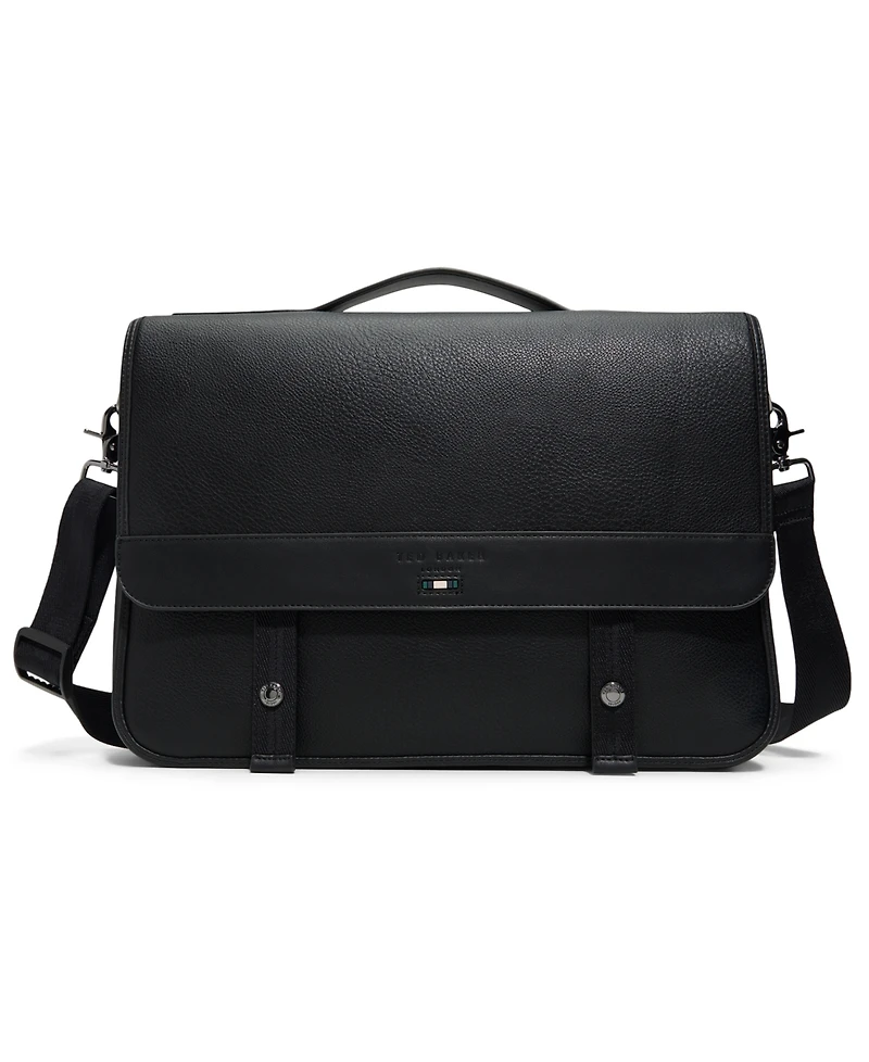 Ted Baker Irvine Pebbled Magnetic Snap Messenger Bag
