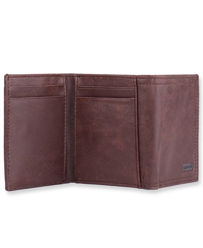 Levi's Men's Crackle Tri-Fold Wallet