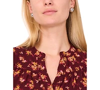 Sam & Jess Women's Shirred Long-Sleeve Maxi Dress