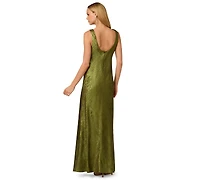 Adrianna Women's Foiled Cowlneck Maxi Dress