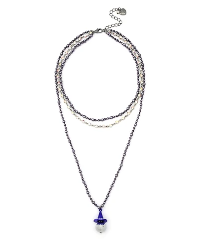 Betsey Johnson Faux Stone Witch Hat Disco Ball Pendant Layered Necklace