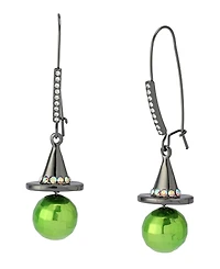 Betsey Johnson Faux Stone Witch Hat Disco Ball Dangle Earrings