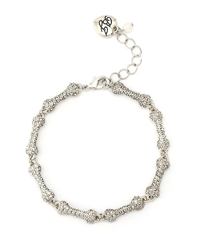 Betsey Johnson Faux Stone Pave Bones Link Bracelet