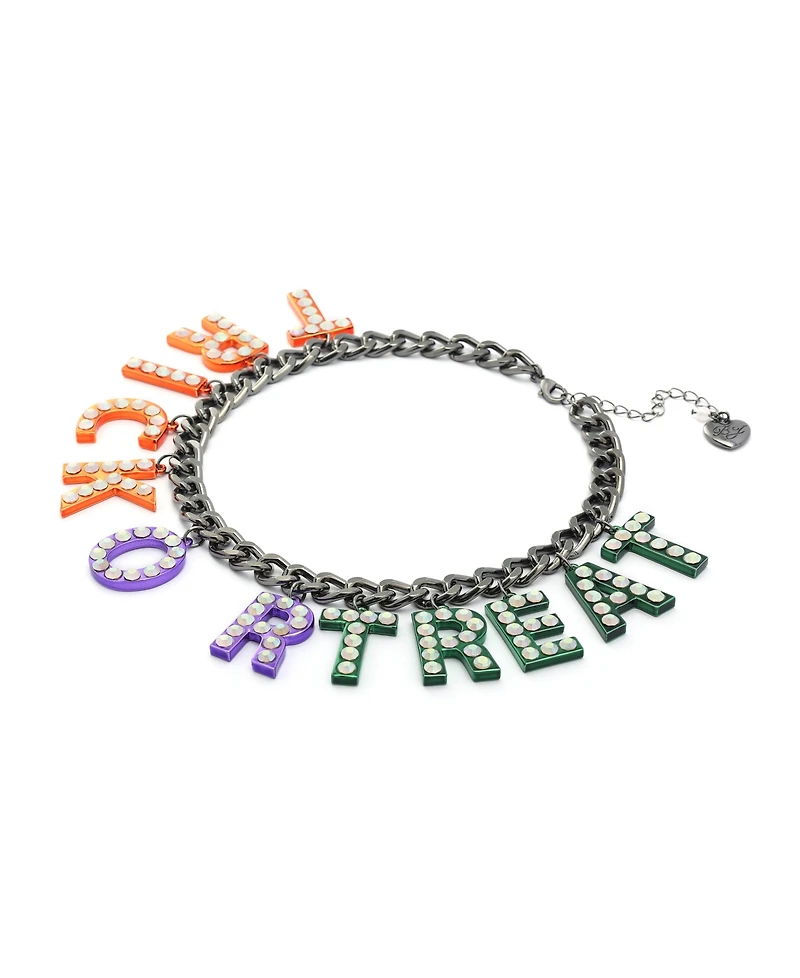 Betsey Johnson Faux Stone Halloween Trick or Treat Statement Necklace