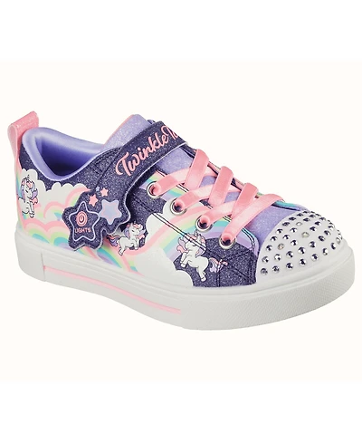 Skechers Little Girls Twinkle Toes: Sparks - Unicorn Stay-Put Light-Up Casual Sneakers from Finish Line