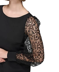 Karl Lagerfeld Paris Women's Lace-Sleeve Dress