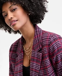 On 34th Women's Plaid Single-Button Blazer, Macy's Exclusive