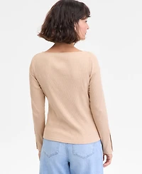 On 34th Women's Button-Cuff Boatneck Top, Macy's Exclusive