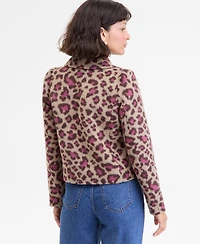 On 34th Women's Brushed Animal Print Shrunken Peacoat, Macy's Exclusive