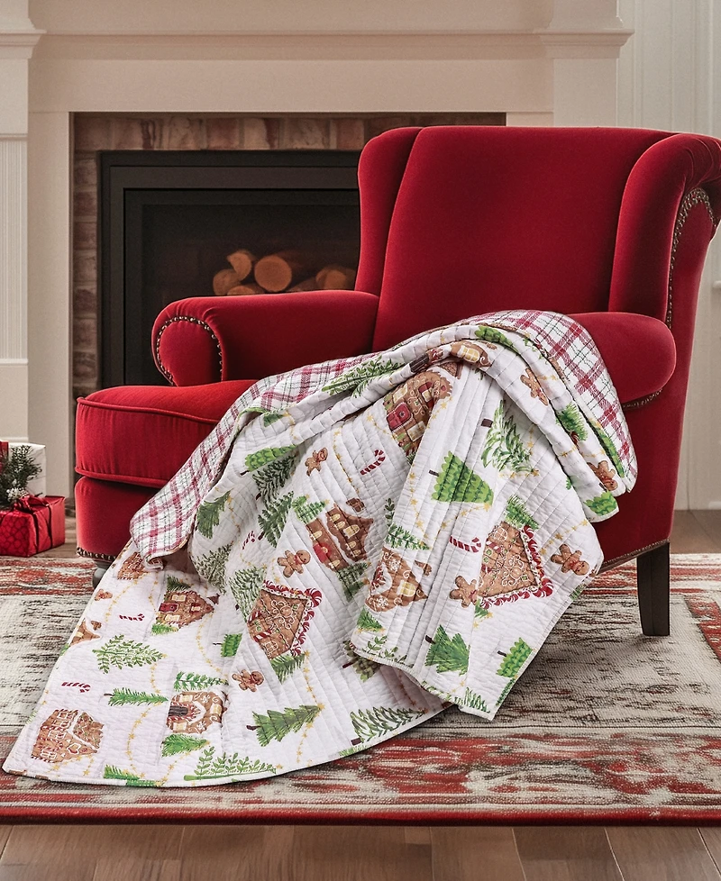 Levtex Gingerbread Village Reversible Quilted Throw, 50" x 60"