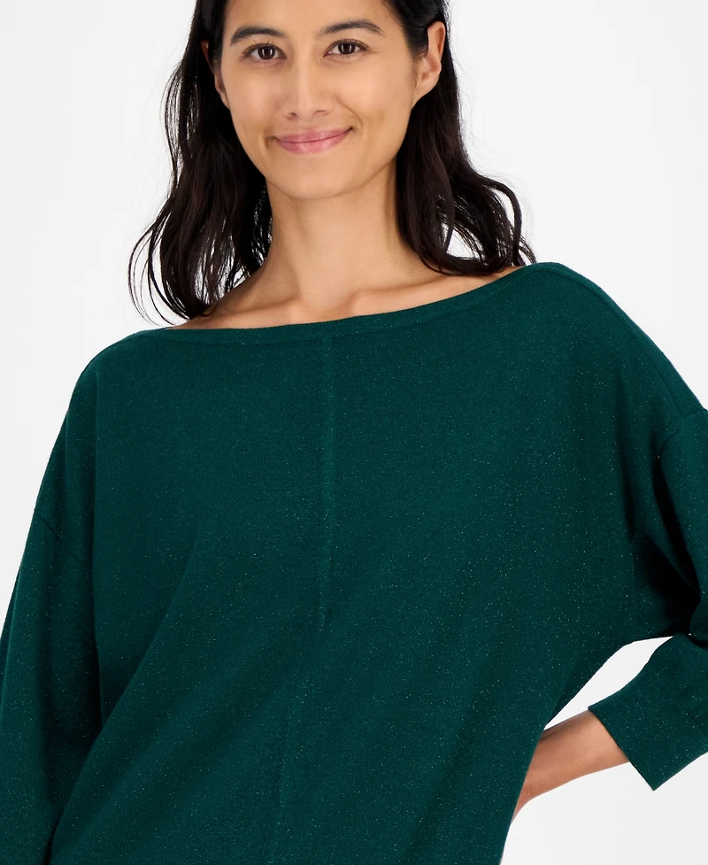 Tommy Hilfiger Women's Dolman-Sleeve Boat-Neck Shine Sweater