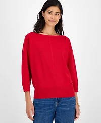 Tommy Hilfiger Women's Dolman-Sleeve Boat-Neck Shine Sweater
