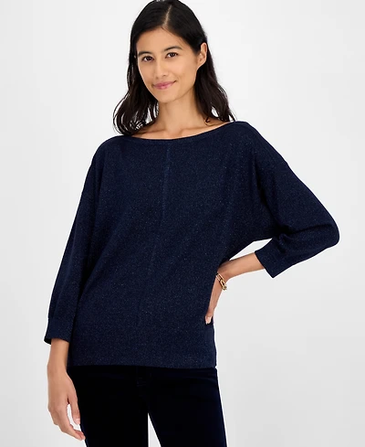 Tommy Hilfiger Women's Dolman-Sleeve Boat-Neck Shine Sweater