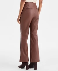 I.n.c. International Concepts Petite Faux-Leather Flared Pants, Macy's Exclusive