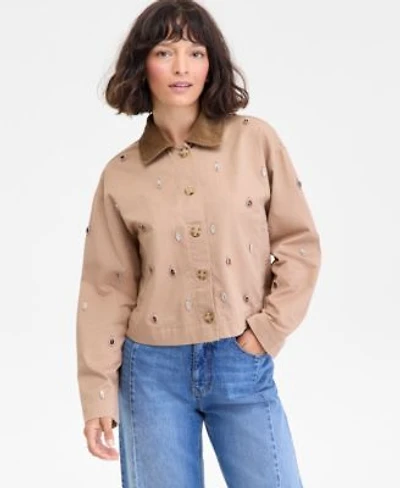 On 34th Womens Embellished Corduroy Collar Cropped Jacket Xxs 3x Macys Exclusive