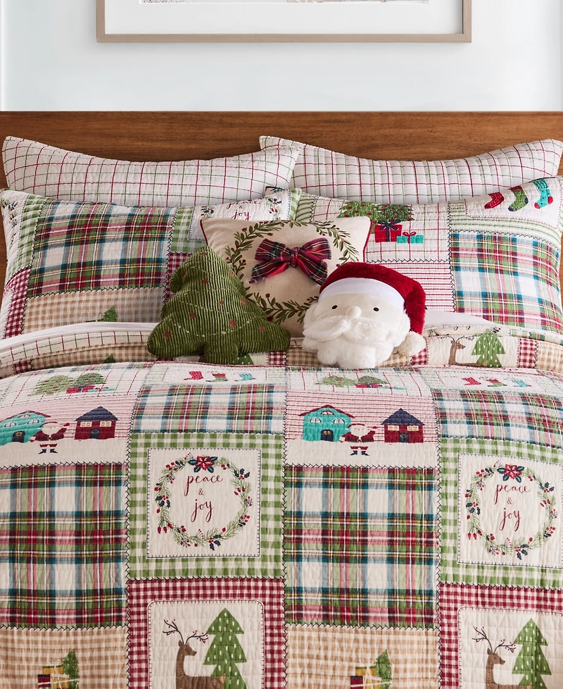 Levtex Home for Christmas Festive Plaid 2-Pc. Sham Set, European