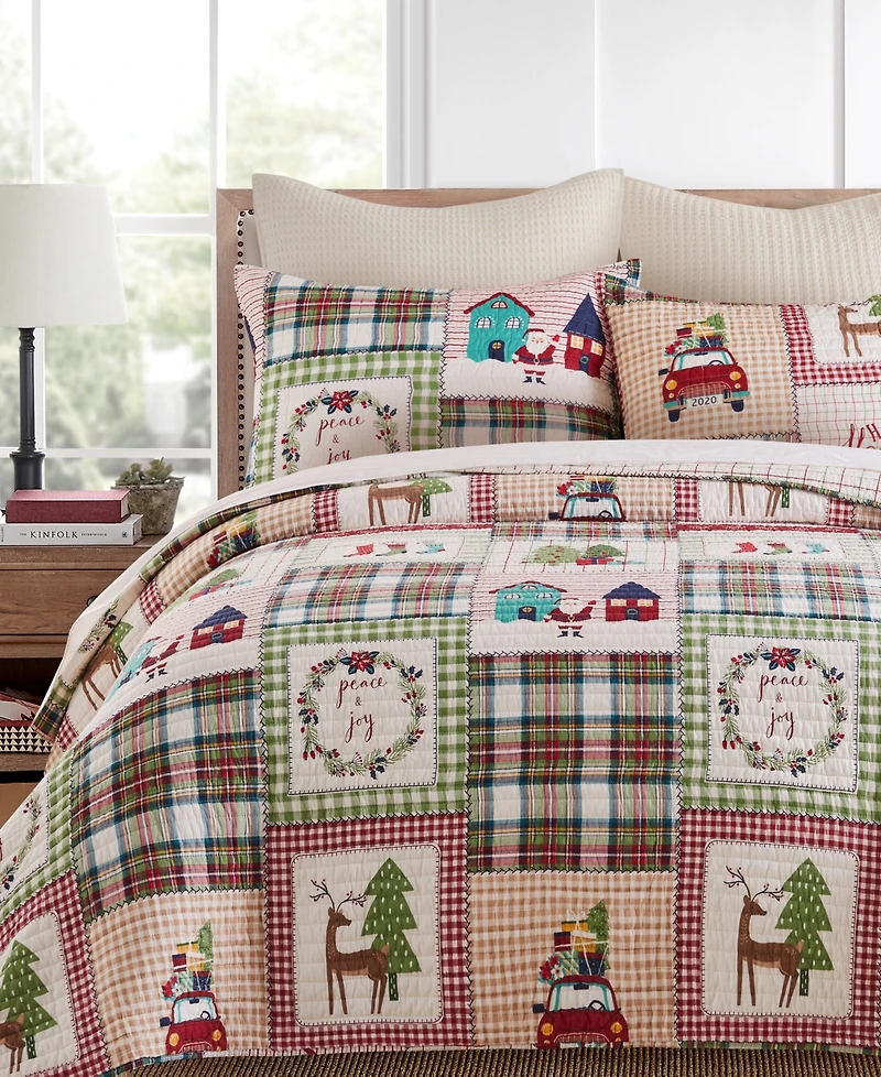 Levtex Home for Christmas Festive Plaid 3-Pc. Quilt Set, King