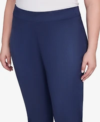 Hearts Of Palm Plus Solid Faux Suede Pants