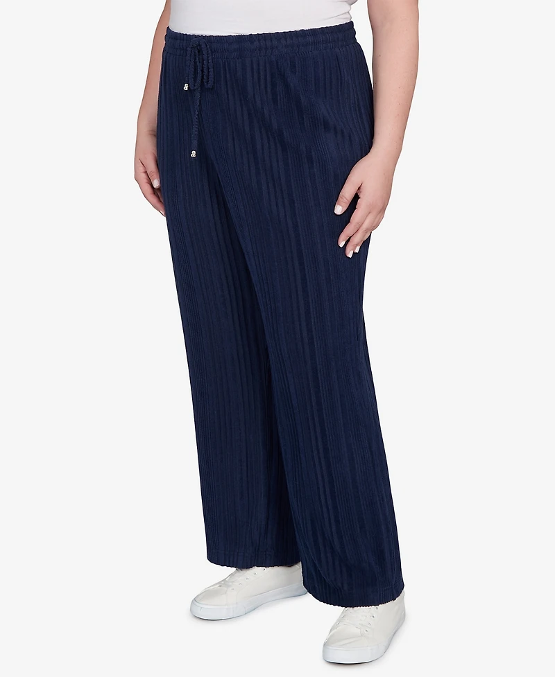 Hearts Of Palm Plus Solid Textured Hachi Pants