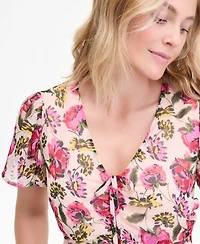 On 34th Women's Floral-Print Flutter-Sleeve Midi Dress, Macy's Exclusive