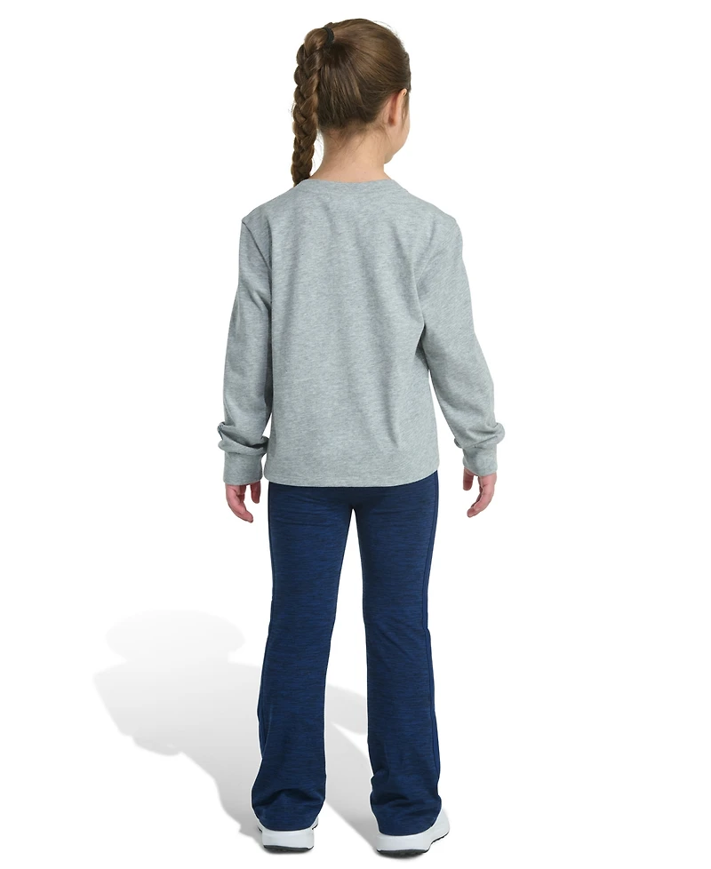 adidas Toddler and Little Girls 2-Piece Crewneck T-Shirt Flare Pant Set